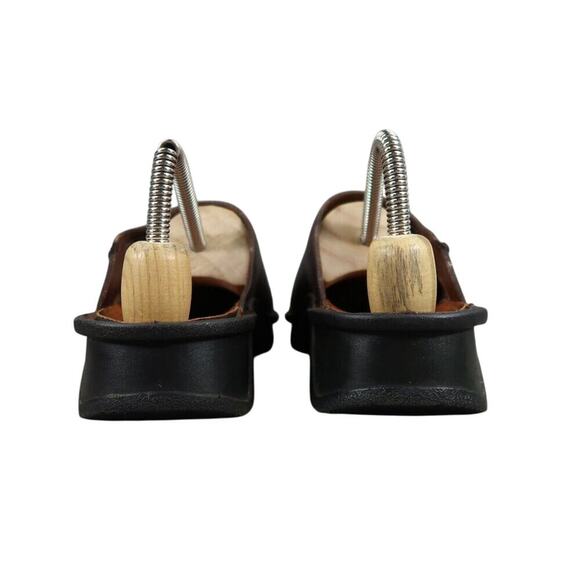 Clarks Shoes Womens 7 Casual Clogs Slip On Leather Brown Retro Classic Comfort - Picture 5 of 13